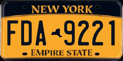 NY license plate FDA9221