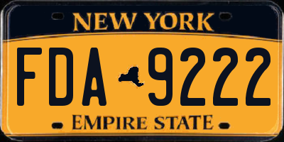 NY license plate FDA9222