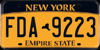 NY license plate FDA9223