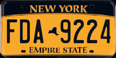 NY license plate FDA9224