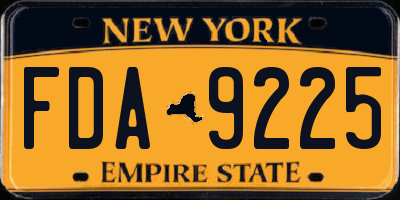NY license plate FDA9225