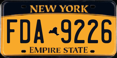 NY license plate FDA9226