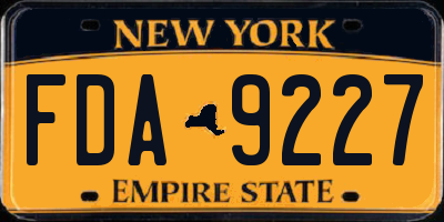 NY license plate FDA9227