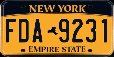 NY license plate FDA9231