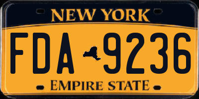 NY license plate FDA9236