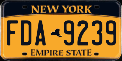 NY license plate FDA9239