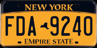 NY license plate FDA9240