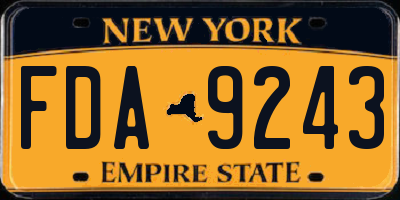NY license plate FDA9243