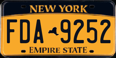 NY license plate FDA9252