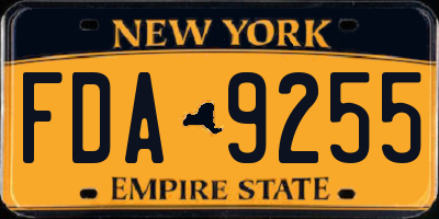 NY license plate FDA9255