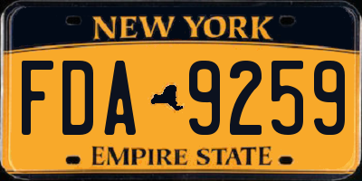 NY license plate FDA9259