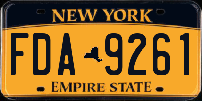 NY license plate FDA9261