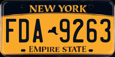 NY license plate FDA9263