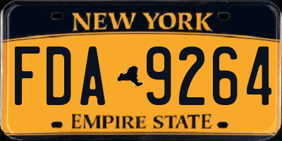NY license plate FDA9264