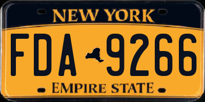 NY license plate FDA9266