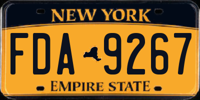 NY license plate FDA9267