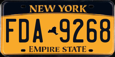 NY license plate FDA9268