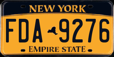 NY license plate FDA9276