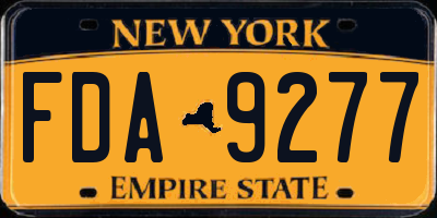 NY license plate FDA9277