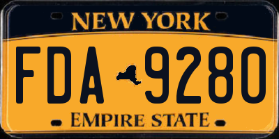 NY license plate FDA9280