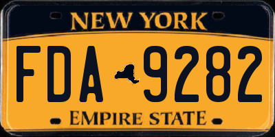NY license plate FDA9282
