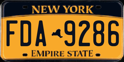 NY license plate FDA9286