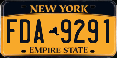 NY license plate FDA9291