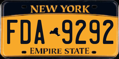 NY license plate FDA9292