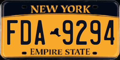 NY license plate FDA9294