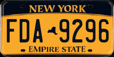 NY license plate FDA9296