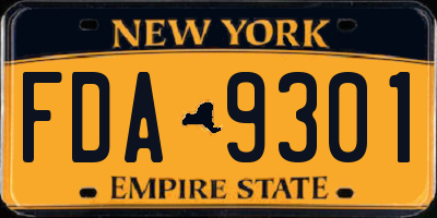 NY license plate FDA9301