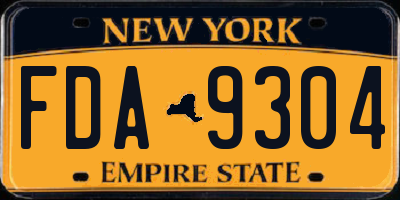 NY license plate FDA9304