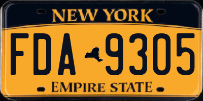 NY license plate FDA9305