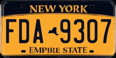 NY license plate FDA9307
