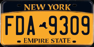NY license plate FDA9309