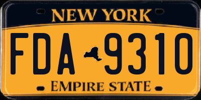 NY license plate FDA9310