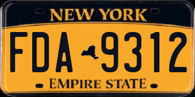 NY license plate FDA9312