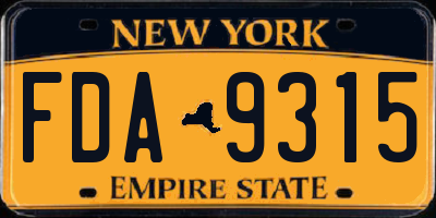 NY license plate FDA9315