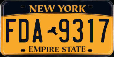 NY license plate FDA9317