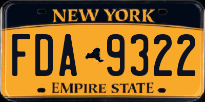 NY license plate FDA9322