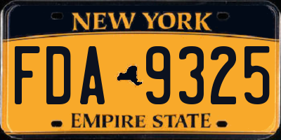 NY license plate FDA9325