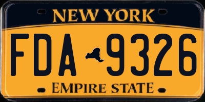 NY license plate FDA9326