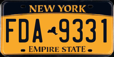 NY license plate FDA9331