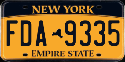 NY license plate FDA9335