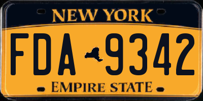 NY license plate FDA9342