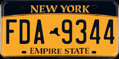 NY license plate FDA9344