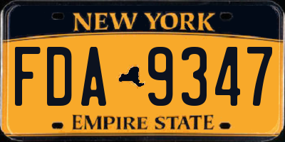 NY license plate FDA9347