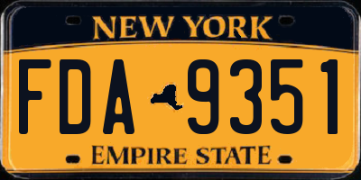 NY license plate FDA9351