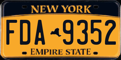 NY license plate FDA9352