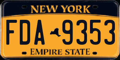 NY license plate FDA9353